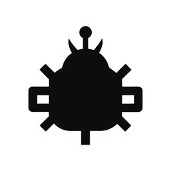 Minimalist black alien spaceship icon graphic vector illustration