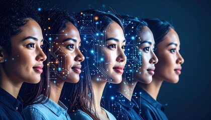 Retratos de Avatares Digitales con Estilo Futurista de Inteligencia Artificial, Generated image