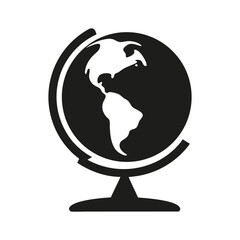Globe icon vector illustration featuring the american continents black and white design