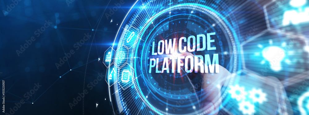 Wall mural low code software development platform technology concept.