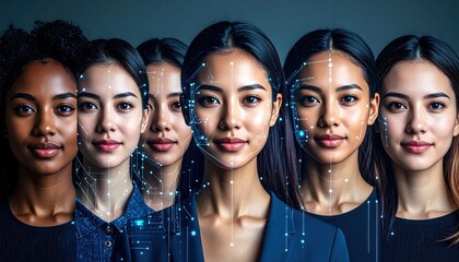 Retratos de Avatares Digitales con Estilo Futurista de Inteligencia Artificial, Generated image