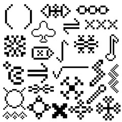 abstract group element pixel art