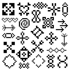 abstract group element pixel art