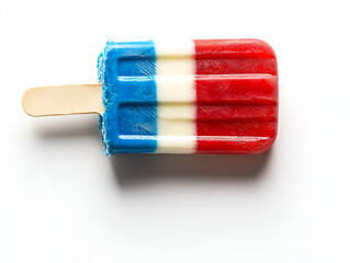 Vibrant Red, White, and Blue Pops on a Clean White Surface