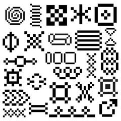 abstract group element pixel art