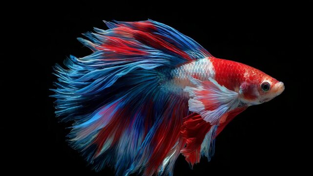 A vibrant betta fish displaying stunning colors and graceful fins.