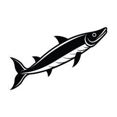 barracuda silhouette vector sea