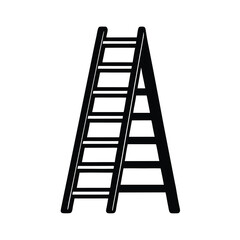 wooden ladder isolated on white
