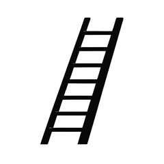 black ladder icon for construction and home repair