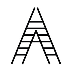 black ladder icon for construction and home repair