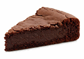 Delicious Chocolate Cake Slice: A Perfect Dessert on white background