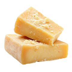 cheese parmesan, A wedge of Parmesan cheese showcasing its hard, isolated on transparent background