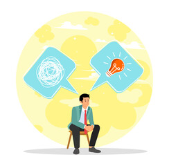 Problem solving concept, creativity to solve frustrated problem.