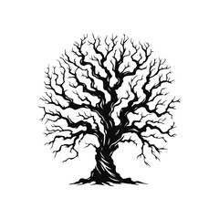 creep dead tree logo icon design illustration Halloween