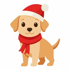A cute puppy illustration on white background.