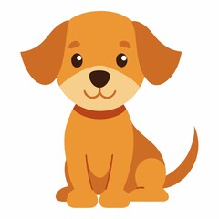 A cute puppy illustration on white background.
