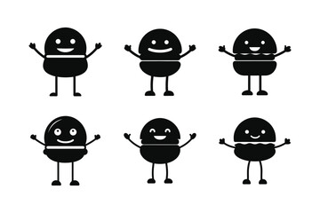 set of funny cartoon characters