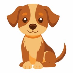 A cute puppy illustration on white background.