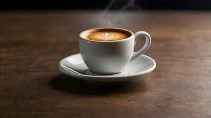 Freshly Brewed Cappuccino with Steam – Cozy Coffee Moment