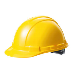 Yellow safety helmet isolated transparent background for protection