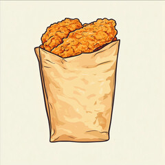 fried chicken steak in paper bag