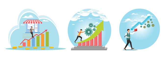 Success small business concept, Business Growth and Growing efficiency.