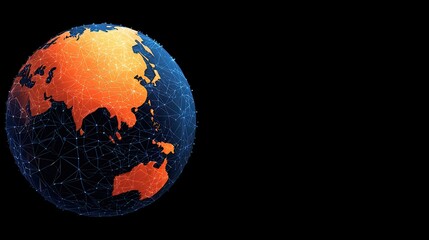Obraz premium economy consumption digital concept. Abstract globe design with a network structure and vibrant colors.