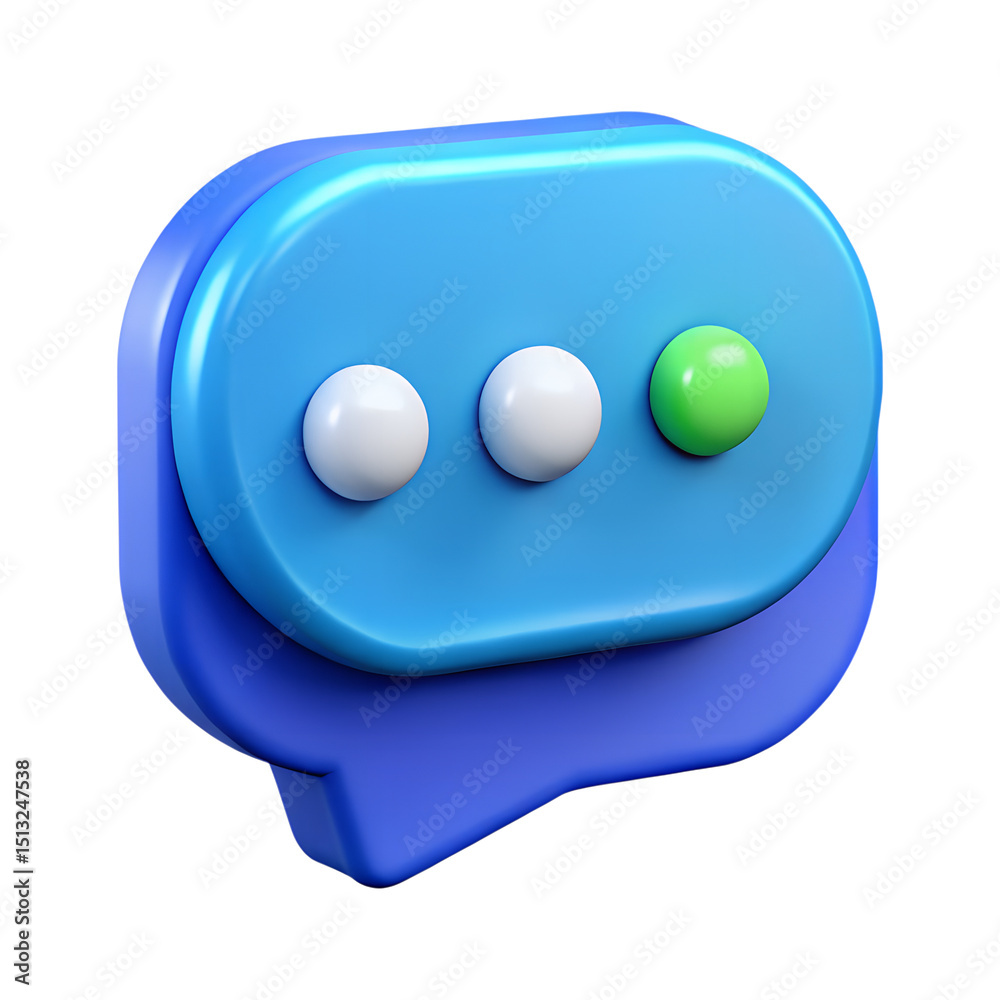 Aufkleber digital 3d rendered bubble chat icon with three spherical elements representing messaging concepts f
