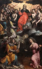  PIACENZA, ITALY - MAY 20, 2025: The painting  of Annunciation in the Church Basilica di San Francesco by artist from school of Giovanni Battista Trotti - Malosso from 17. cent.  © Renáta Sedmáková
