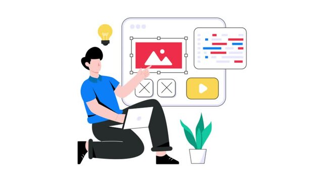 Web Development 2D Flat Animation. 