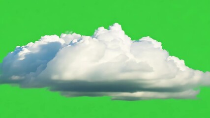 Realistic White Clouds Gently Floating on Green Screen Background for Compositing - Powered by Adobe