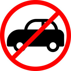 car parking prohibited sign. prohibited using cars area