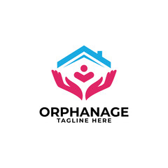 orphanage logo creative heart care people home care design concept
