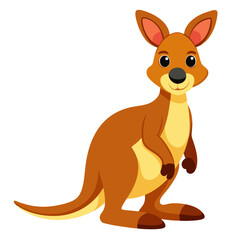 Vector of cartoon kangaroo illustration on white background