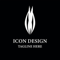 Stylish cross leaf company shape logo design