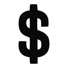 Obraz premium Black dollar sign icon against white background for financial concepts