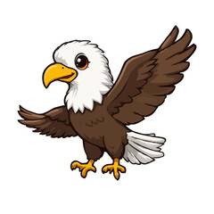 Obraz premium Collection of Cartoon Bald Eagle Poses - Flight Animation Sprites for Games