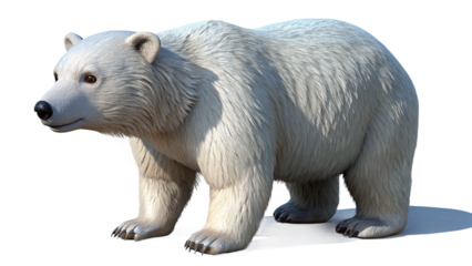 Realistic render of a majestic polar bear standing and looking to the side