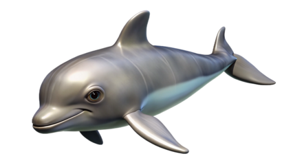 A playful and smiling bottlenose dolphin rendered in a realistic and detailed artistic style