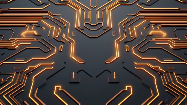 economy consumption efficiency concept. Abstract circuitry design with intricate patterns and metallic accents.