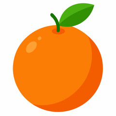 Orange Vector – Jaffa Orange Fruit with Leaves Isolated on White Background Realistic Vector 