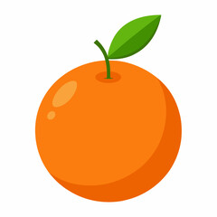 Orange Vector – Mandarin Orange Fruit with Leaves Isolated on White Background Realistic Vector 