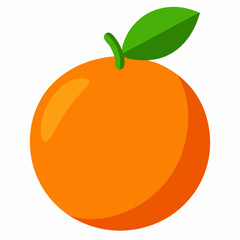 Orange Vector – Navelina Orange Fruit with Leaves Isolated on White Background Realistic Vector 