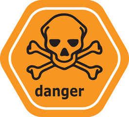 Skeleton icon vector or danger sign illustration
Danger sign logo vector illustration. Skull danger sign.