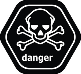 Skeleton icon vector or danger sign illustration
Danger sign logo vector illustration. Skull danger sign.