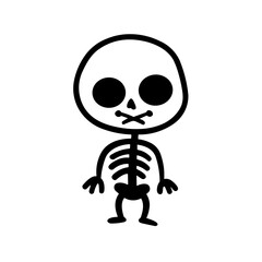 Minimalist Spooky Skeleton Icon Halloween