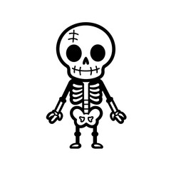 Minimalist Spooky Skeleton Icon Halloween