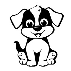 Dog icon design that can be used as a symbol of a pet, animal, living creature, or other editing tool.