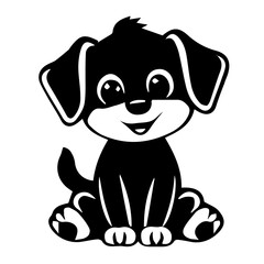 Dog icon design that can be used as a symbol of a pet, animal, living creature, or other editing tool.