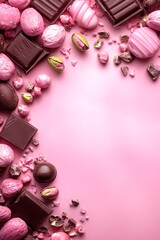Pink and dark chocolate assortment